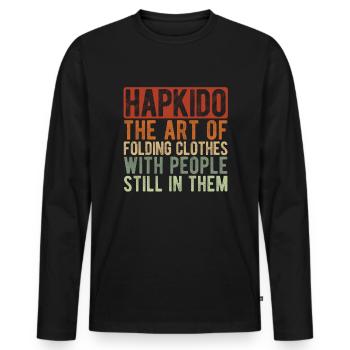 Koreanischer Kampfsport Hapkido - Männer Premium Bio Langarmshirt - Schwarz - Vorne - Nico (187cm)