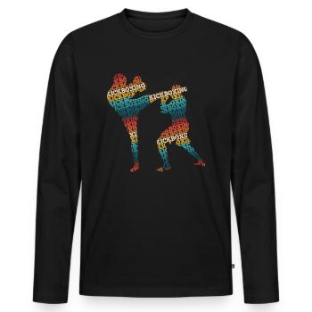 Kickboxing - Männer Premium Bio Langarmshirt - Schwarz - Vorne - Nico (187cm)