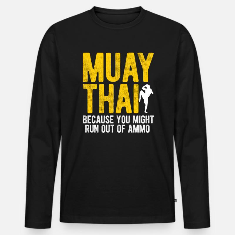 Thaiboxen Muay Thai - Männer Premium Bio Langarmshirt - Schwarz