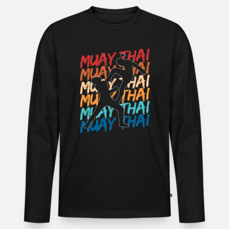 Thaiboxen Muay Thai - Männer Premium Bio Langarmshirt - Schwarz
