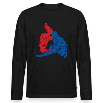 Koreanischer Kampfsport Hapkido - Männer Premium Bio Langarmshirt - Schwarz - Vorne - Nico (187cm)