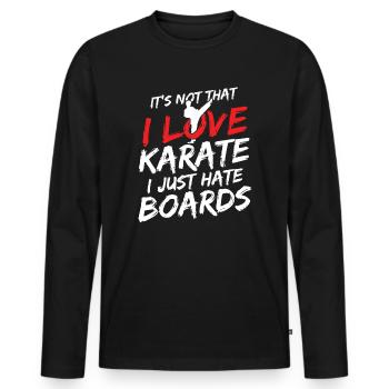 Japanischer Kampfsport Karate - Männer Premium Bio Langarmshirt - Schwarz - Vorne - Nico (187cm)