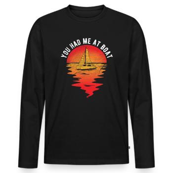 Segelboot Kapitän Spruch Zum Segeln - Männer Premium Bio Langarmshirt - Schwarz - Vorne - Nico (187cm)