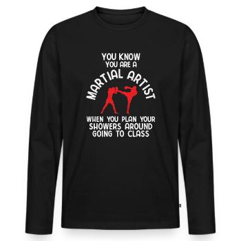 Mixed Martial Arts MMA - Männer Premium Bio Langarmshirt - Schwarz - Vorne - Nico (187cm)