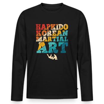 Koreanischer Kampfsport Hapkido - Männer Premium Bio Langarmshirt - Schwarz - Vorne - Nico (187cm)