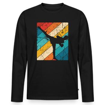 Kickboxing - Männer Premium Bio Langarmshirt - Schwarz - Vorne - Nico (187cm)
