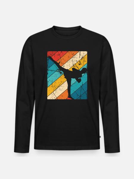 Kickboxing - Männer Premium Bio Langarmshirt - Schwarz
