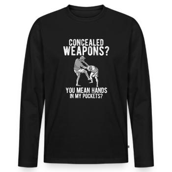 Israelischer Kampfsport Krav Maga - Männer Premium Bio Langarmshirt - Schwarz - Vorne - Nico (187cm)