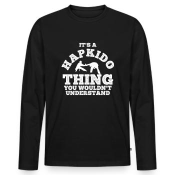 Koreanischer Kampfsport Hapkido - Männer Premium Bio Langarmshirt - Schwarz - Vorne - Nico (187cm)