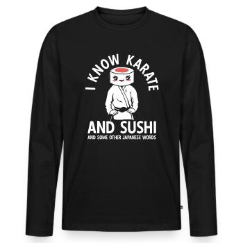 Japanischer Kampfsport Karate - Männer Premium Bio Langarmshirt - Schwarz - Vorne - Nico (187cm)