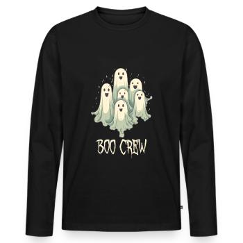 Chemise Boo Crew Ghosts: T-shirt d’Halloween effrayant - T-shirt manches longues Premium bio Homme - noir - Devant - Nico (187cm)