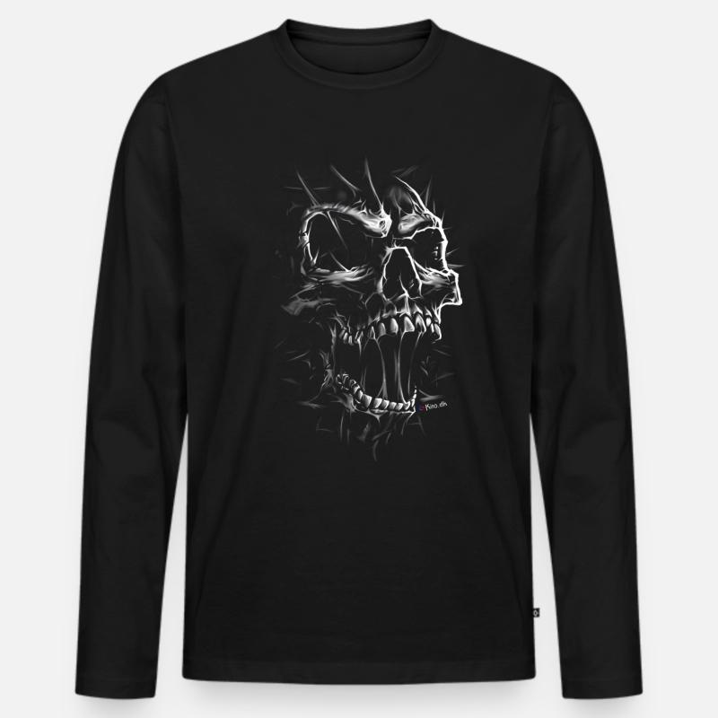 23F 0017 bk - Männer Premium Bio Langarmshirt - Schwarz