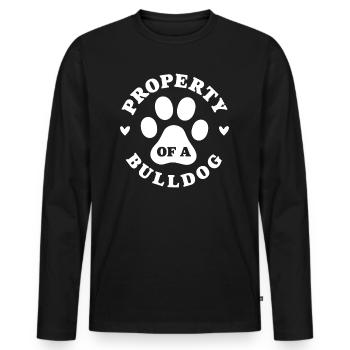 Propriété d’un bouledogue - T-shirt manches longues Premium bio Homme - noir - Devant - Nico (187cm)