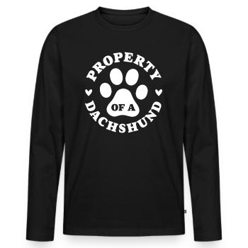 Propriété d’un teckel - T-shirt manches longues Premium bio Homme - noir - Devant - Nico (187cm)
