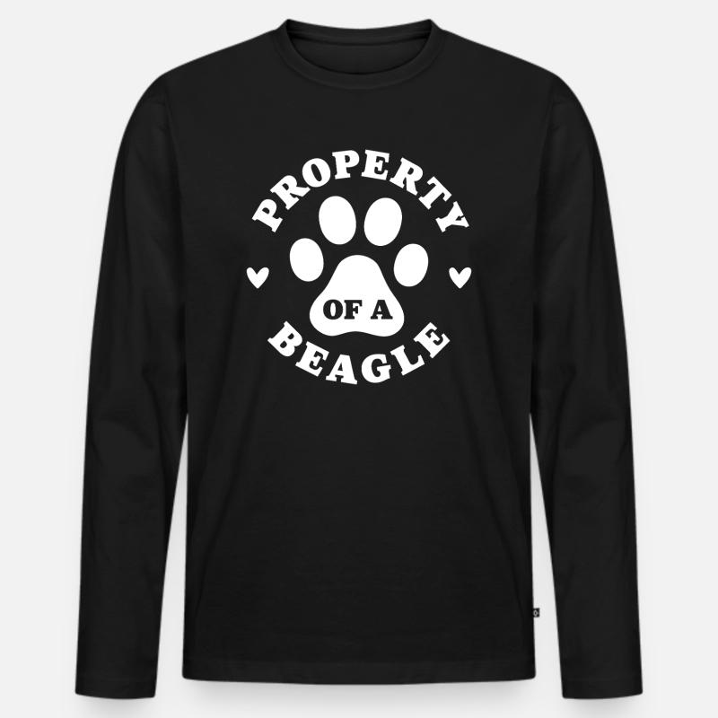 Eigentum eines Beagle - Männer Premium Bio Langarmshirt - Schwarz