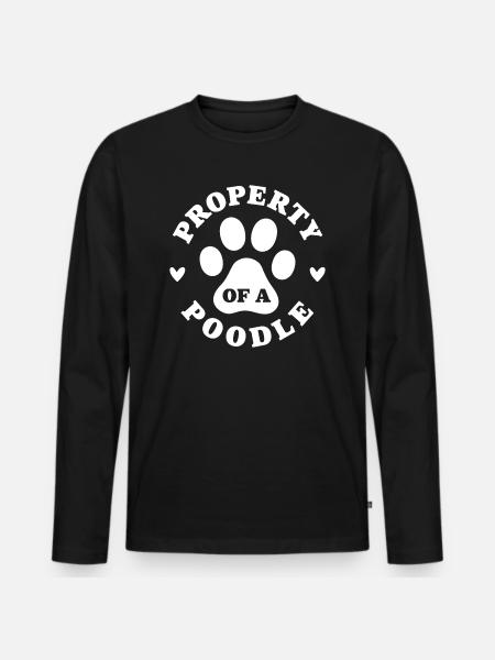 Eigentum eines Pudels - Männer Premium Bio Langarmshirt - Schwarz