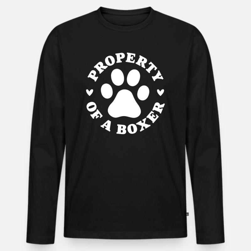 Eigentum eines Boxers - Männer Premium Bio Langarmshirt - Schwarz