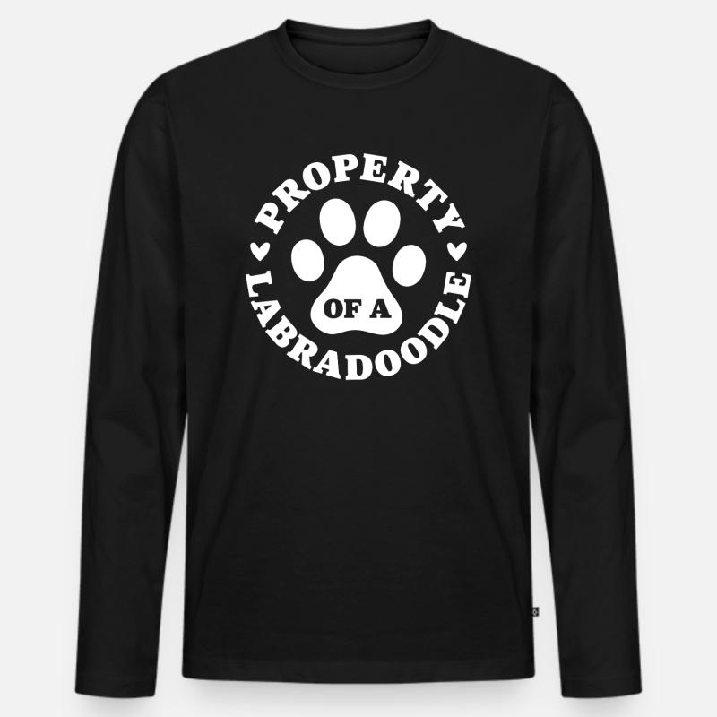 Eigentum eines Labradoodles - Männer Premium Bio Langarmshirt - Schwarz