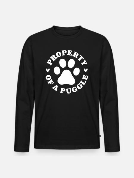 Propriété d’un Puggle - T-shirt manches longues Premium bio Homme - noir