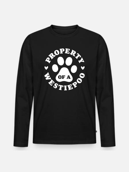 Eigentum eines Westiepoo - Männer Premium Bio Langarmshirt - Schwarz