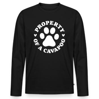Propriété d’un Cavapoo - T-shirt manches longues Premium bio Homme - noir - Devant - Nico (187cm)
