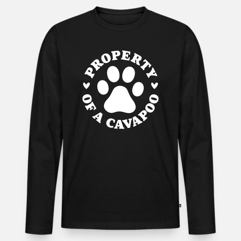Eigentum eines Cavapoo - Männer Premium Bio Langarmshirt - Schwarz