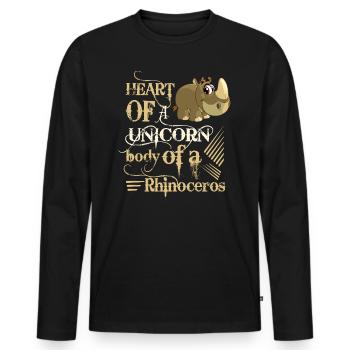 dick mince épais rhinocéros proverbes drôle drôle - T-shirt manches longues Premium bio Homme - noir - Devant - Nico (187cm)