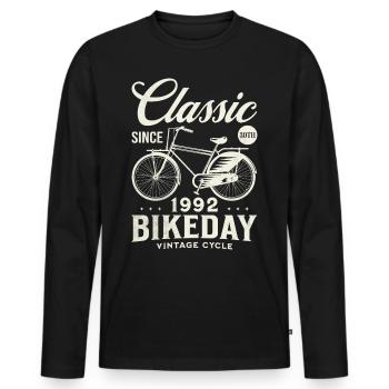 Cyclist 1992 Bike 30 years Anniversary - Men's Premium Organic Long Sleeve Shirt - black - Front - Nico (187cm)