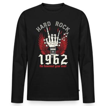 Hard Rock Musiker 1962 60 Jahre Jubiläum - Männer Premium Bio Langarmshirt - Schwarz - Vorne - Nico (187cm)