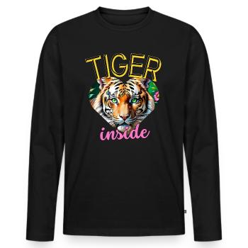 The tiger inside me. - Men's Premium Organic Long Sleeve Shirt - black - Front - Nico (187cm)