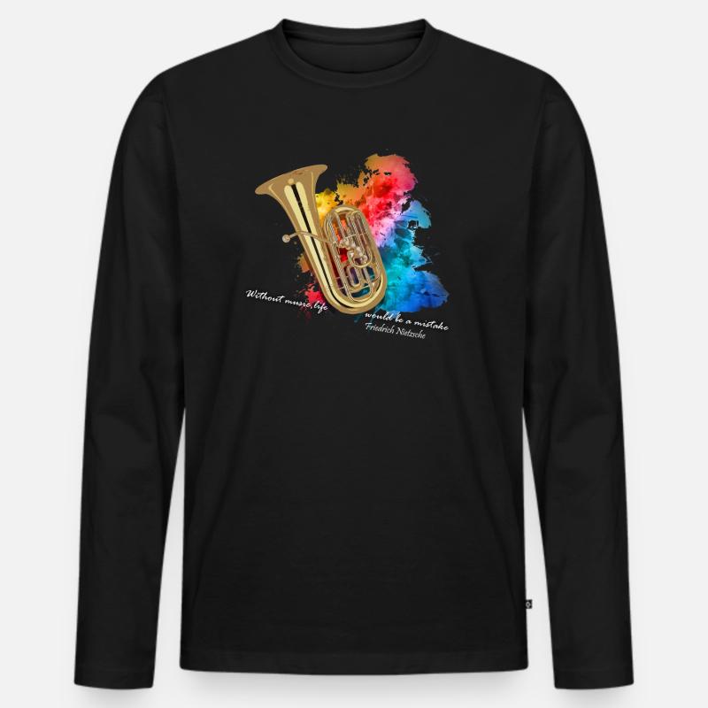 tuba - Männer Premium Bio Langarmshirt - Schwarz