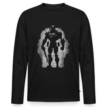 Robot tueur Robot tueur - T-shirt manches longues Premium bio Homme - noir - Devant - Nico (187cm)