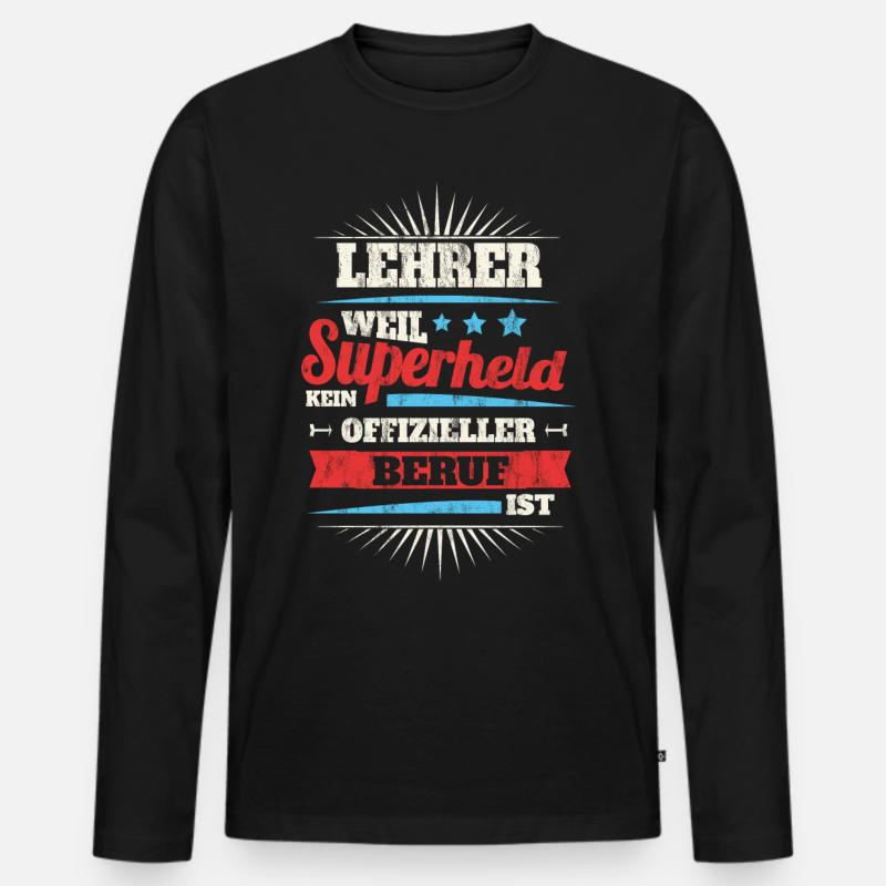 lehrer - Männer Premium Bio Langarmshirt - Schwarz