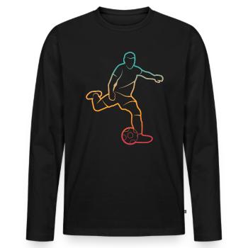 Fußballer Silhouette Fußballtrainer Fußballspieler - Männer Premium Bio Langarmshirt - Schwarz - Vorne - Nico (187cm)