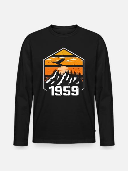 Anniversary 1959 Vintage 1959 Made in 1959 - Men's Premium Organic Long Sleeve Shirt - black