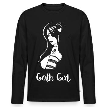 Goth Girl - Männer Premium Bio Langarmshirt - Schwarz - Vorne - Nico (187cm)