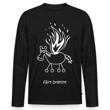 färt brennt, färt mit Rädern, Feuer, grillen Pferd - Männer Premium Bio Langarmshirt - Schwarz - Vorne - Nico (187cm)