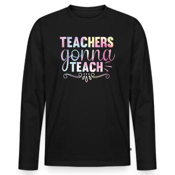 Back to School Teacher Tie Sports Education - Men's Premium Organic Long Sleeve Shirt - black - Front - Nico (187cm)
