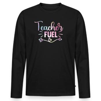 Réservoir plein d’enseignants - T-shirt manches longues Premium bio Homme - noir - Devant - Nico (187cm)