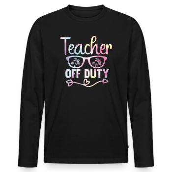 Back to school Physical education - Men's Premium Organic Long Sleeve Shirt - black - Front - Nico (187cm)