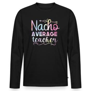 Back To School Binding Rainbow Physical Education - Men's Premium Organic Long Sleeve Shirt - black - Front - Nico (187cm)