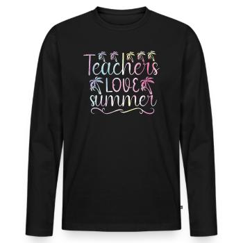 Summer-back To School Bonding Rainbow - Men's Premium Organic Long Sleeve Shirt - black - Front - Nico (187cm)