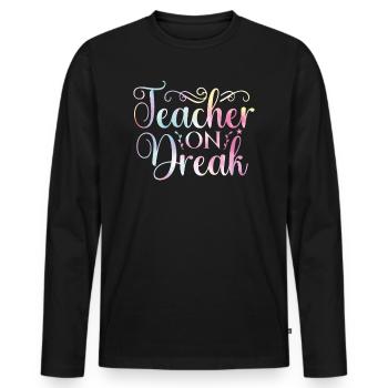 Funny school holiday tie rainbow - Men's Premium Organic Long Sleeve Shirt - black - Front - Nico (187cm)