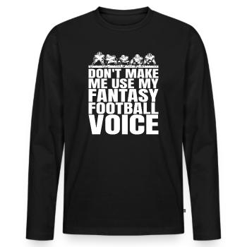 Funny angry fantasy football - Men's Premium Organic Long Sleeve Shirt - black - Front - Nico (187cm)