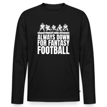 Funny men's fantasy football - Men's Premium Organic Long Sleeve Shirt - black - Front - Nico (187cm)