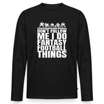 Je rends les trucs de football Fantasy drôles - T-shirt manches longues Premium bio Homme - noir - Devant - Nico (187cm)