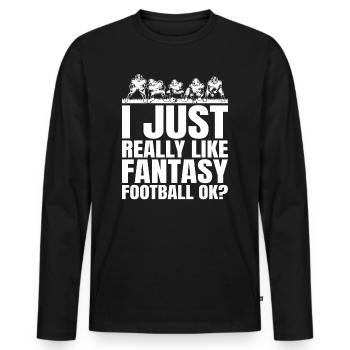 C’est drôle, j’aime juste le football Fantasy - T-shirt manches longues Premium bio Homme - noir - Devant - Nico (187cm)