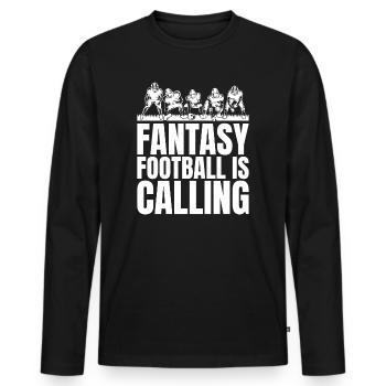 Funny Mens Fantasy Football is calling - Men's Premium Organic Long Sleeve Shirt - black - Front - Nico (187cm)