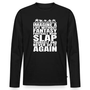 Drôles d’hommes Imaginez une vie sans - T-shirt manches longues Premium bio Homme - noir - Devant - Nico (187cm)