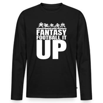 Funny Men's Fantasy Football King - Men's Premium Organic Long Sleeve Shirt - black - Front - Nico (187cm)